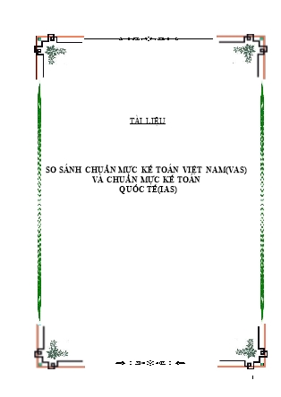 So sánh chuẩn mực kế toán Việt Nam (VAS) và chuẩn mực kế toán quốc tế (IAS)