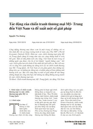 Tác động của chiến tranh thương mại Mỹ - Trung đến Việt Nam và đề xuất một số giải pháp