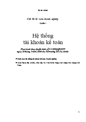 Tài liệu Hệ thống tài khoản kế toán