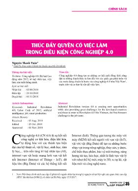 Thúc đẩy quyền có việc làm trong điều kiện công nghiệp 4.0