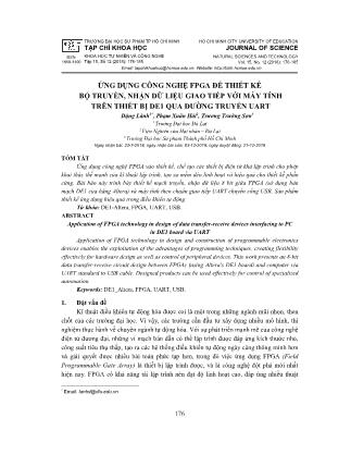 Ứng dụng công nghệ GPGA để thiết kế bộ truyền, nhận dữ liệu giao tiếp với máy tính trên thiết bị de1 qua đường truyền uart