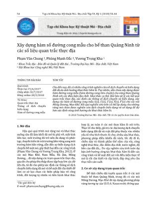 Xây dựng hàm số đường cong mẫu cho bể than Quảng Ninh từ các số liệu quan trắc thực địa