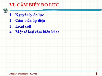 Bài giảng Cảm biến và đo lường - Chương 6: Cảm biến đo lực