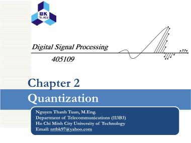 Bài giảng Digital Signal Processing - Chương 2: Quantization - Nguyễn Thanh Tuấn