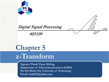 Bài giảng Digital Signal Processing - Chương 5: z-Transform - Nguyễn Thanh Tuấn