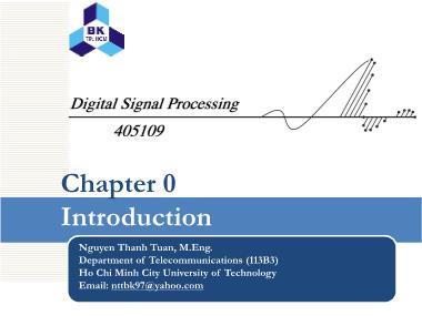 Bài giảng Digital Signal Processing - Introduction - Nguyễn Thanh Tuấn