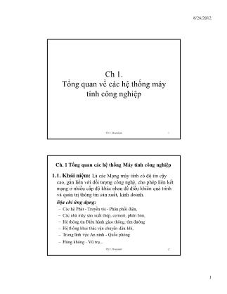 Bài giảng Hệ thống máy tính công nghiệp - Chương 1: Tổng quan về các hệ thống máy tính công nghiệp