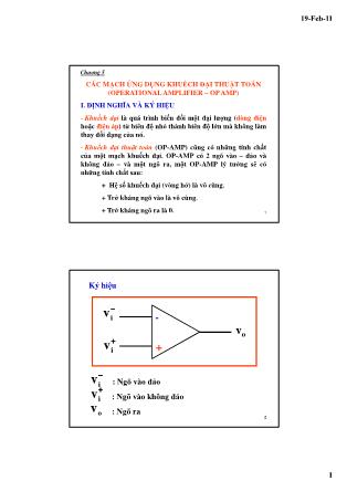 Bài giảng Kỹ thuật điện tử - Chương 5: Các mạch ứng dụng khuếch đại thuật toán - Lê Chí Thông