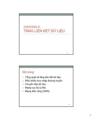 Bài giảng Mạng máy tính - Chương 5: Tầng liên kết dữ liệu - Bùi Trọng Tùng