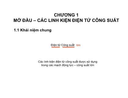 Bài giảng môn Điện tử công suất