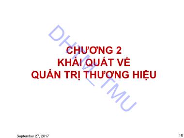 Bài giảng môn Quản trị thương hiệu - Chương 2: Khái quát về quản trị thương hiệu