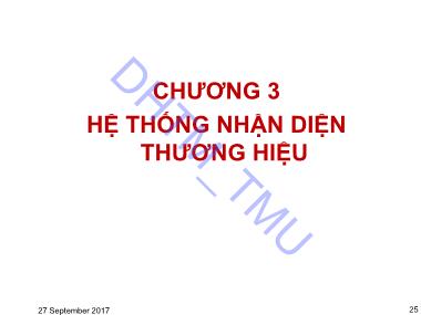 Bài giảng môn Quản trị thương hiệu - Chương 3: Hệ thống nhận diện thương hiệu