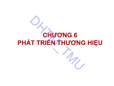 Bài giảng môn Quản trị thương hiệu - Chương 6: Phát triển thương hiệu