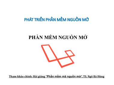 Bài giảng Phát triển phần mềm nguồn mở - Chương 1: Phần mềm nguồn mở - Nguyễn Hữu Thể