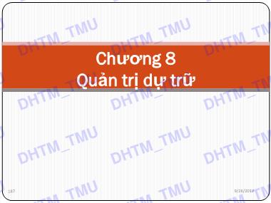 Bài giảng Quản trị sản xuất - Chương 8: Quản trị dự trữ