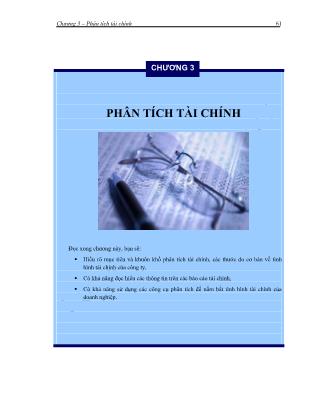 Bài giảng Quản trị tài chính - Chương 3: Phân tích tài chính