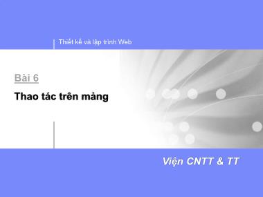 Bài giảng Thiết kế và lập trình Web - Bài 6: Thao tác trên mảng