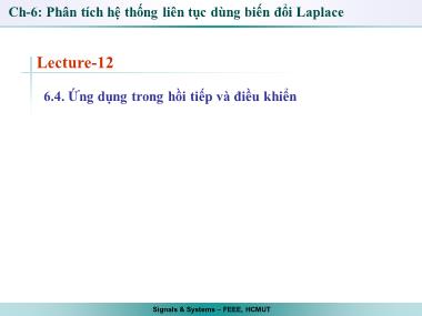 Bài giảng Tín hiệu và hệ thống - Bài 12 - Trần Quang Việt