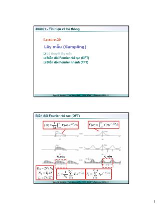 Bài giảng Tín hiệu và hệ thống - Bài 20 - Trần Quang Việt