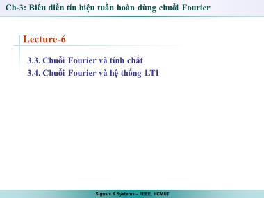 Bài giảng Tín hiệu và hệ thống - Bài 6 - Trần Quang Việt