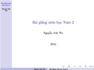 Bài giảng Toán 2 - Chương 4: Phương trình vi phân - Nguyễn Anh Thi