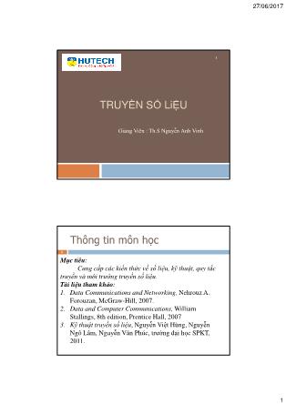 Bài giảng Truyền số liệu - Nguyễn Anh Vinh