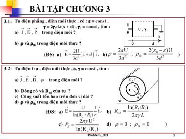 Bài tập Trường điện từ - Chương 3: Trường điện từ dừng - Lê Minh Cường