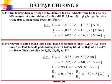 Bài tập Trường điện từ - Chương 5: Bức xạ điện từ - Lê Minh Cường