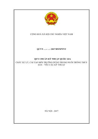 Chất xử lý, cải tạo môi trường dùng trong nuôi trồng thủy sản – yêu cầu kỹ thuật