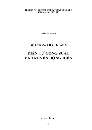 Giáo trình Điện tử công suất và truyền động điện