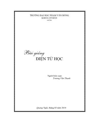 Giáo trình Điện tử học