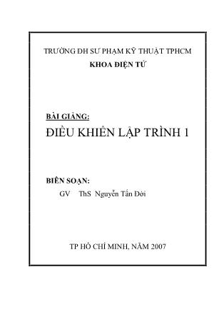 Giáo trình Điều khiển lập trình 1