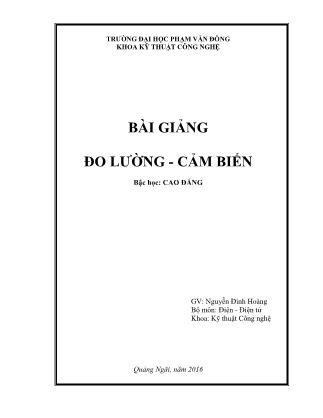 Giáo trình Đo lường. Cảm biến