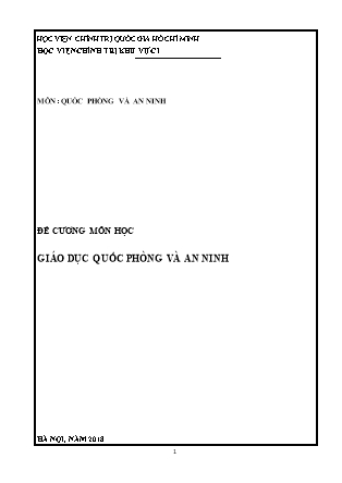 Giáo trình Giáo dục quốc phòng và an ninh