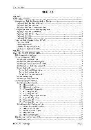 Giáo trình HTML và Javascript (Phần 1)