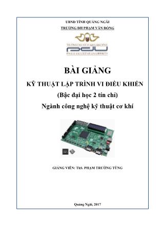 Giáo trình Kỹ thuật lập trình vi điều khiển