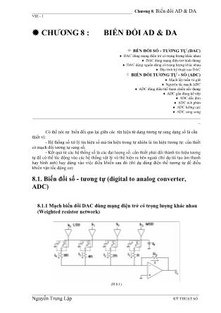 Giáo trình Kỹ thuật số - Chương 8: Biến đổi AD và DA