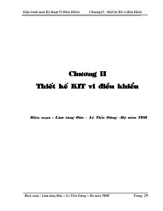 Giáo trình Kỹ thuật vi điều khiển - Chương 2: Thiết kế KIT vi điều khiển