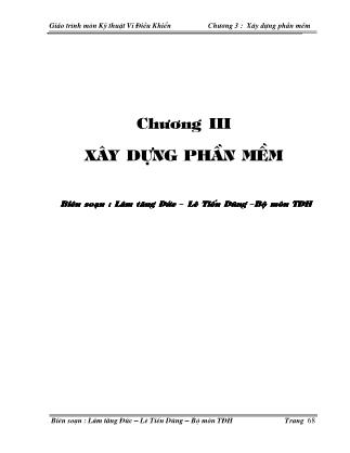 Giáo trình Kỹ thuật vi điều khiển - Chương 3: Xây dựng phần mềm