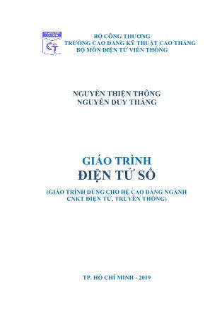 Giáo trình môn Điện tử số (Phần 1)