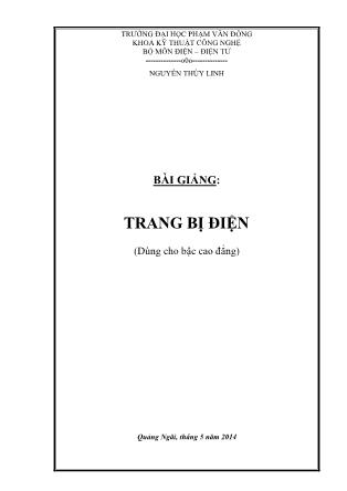 Giáo trình môn học Trang bị điện