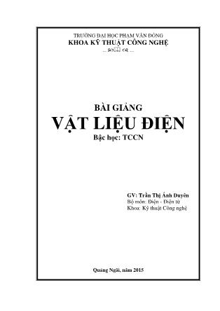 Giáo trình môn Vật liệu điện