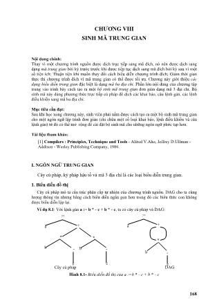 Giáo trình Nguyên lý ngôn ngữ lập trình - Chương 8: Sinh mã trung gian