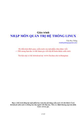 Giáo trình Nhập môn quản trị hệ thống Linux