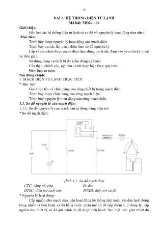 Giáo trình Thực hành hệ thống điện lạnh (Phần 2)