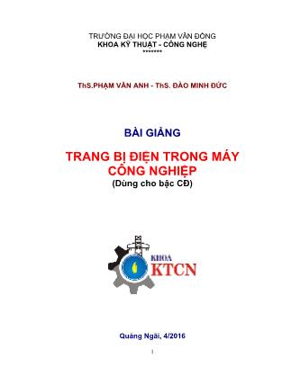 Giáo trình Trang bị điện trong máy công nghiệp