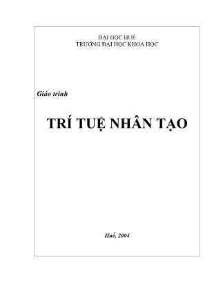 Giáo trình Trí tuệ nhân tạo (Phần 1)