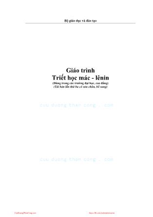 Giáo trình Triết học Mác - Lênin