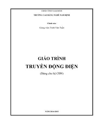 Giáo trình Truyền động điện (Phần 1)