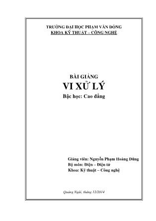 Giáo trình Vi xử lý